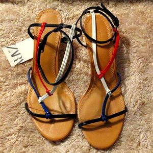 Size 10 Multicolor Zara High Heel Sandals NWT